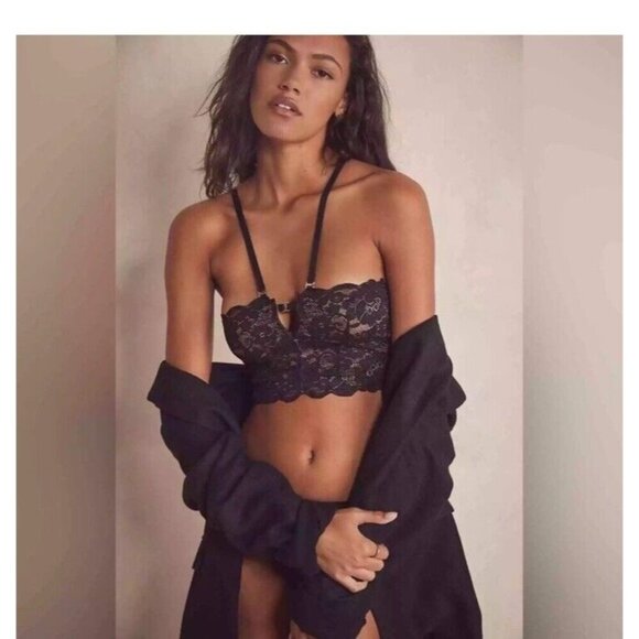 We are HAH Top 2 Bottom Cami Lingerie Black Noir Sold Out Large Lace NWTS D1 - Picture 1 of 8